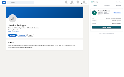 Vantage LinkedIn :: Vantage sales outreach integration for LinkedIn