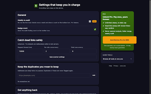 Bookmark Rot - Broken Bookmarks Checker :: Find duplicate bookmarks, empty folders, and dead links. Clean safely with full undo. Link checks run only when you allow them.