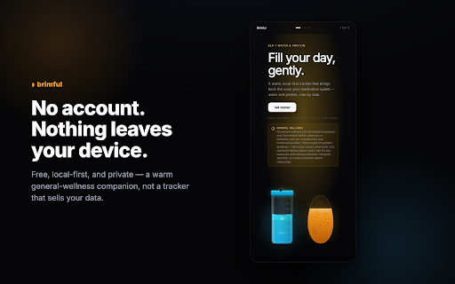 Brimful — GLP-1 Water & Protein Tracker :: Gentle water & protein tracker for life on GLP-1. Private & local-first — no account. Fill your day, gently.