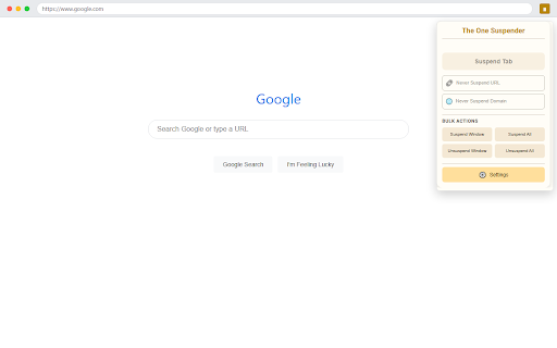 The One Suspender - UnaSuspender :: Auto-suspend inactive tabs with full manual controls and preferences.
