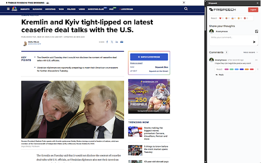 FRISPEECH – Comment on Any Website Anonymously :: True freedom of speech. Share your thoughts on any webpage—no censorship, no tracking.