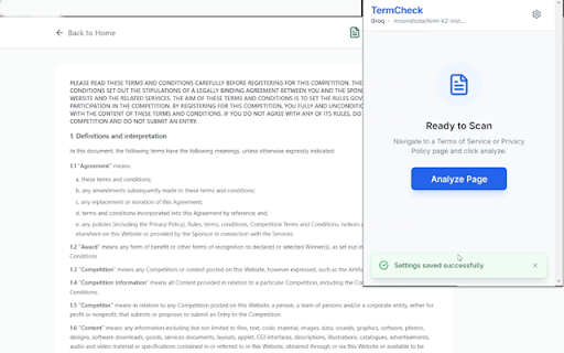TermCheck - AI Legal Assistant :: Analyze Terms of Service, Privacy Policies, and Contracts for red flags.