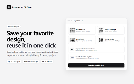 Dangtu - QR Code Generator & Scanner (Free) :: Free QR code generator & scanner. Create custom QR codes with logo, color, batch export, and URL to QR code. 100% private & local.