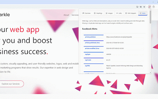 Playful Sparkle SEO Audit :: A lightweight SEO audit tool that analyzes your webpage for key SEO factors, improving SEO, user engagement, and performance.
