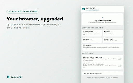 OnDevicePDF - Offline PDF Tools: Merge, Split & Compress :: Merge, split, rotate, reorder & compress PDFs, ask questions, view PDFs - 100% on-device in your browser. No uploads, no account.