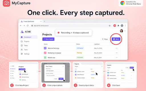 MyCapture :: Free step-by-step guide maker: record clicks on any page and turn them into tutorials.