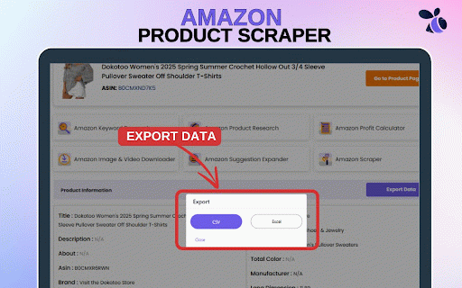 Free Amazon Product Scraper and Exporter | Ecomstal :: #1 Extract Amazon product data instantly with EcomStal’s free scraper. Download details in CSV or Excel fast & easy by Ecomstal.com
