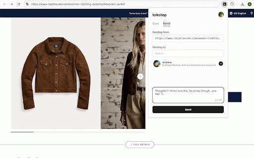 Talkshop :: Save things. Say why. One click from any store — brand, price, colors, all organized automatically.