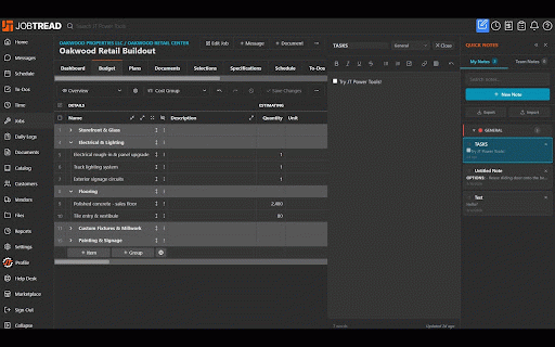 JT Power Tools :: Supercharge JobTread with task checkboxes, dark mode, text formatting, quick notes, and 16+ productivity features for contractors.