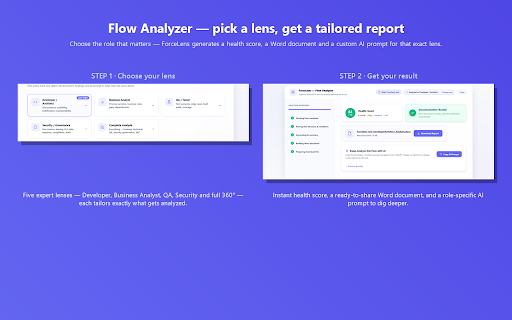 ForceLens — Salesforce Log & Flow Intelligence :: Turn Salesforce Apex logs & Flows into clarity — DML, SOQL, governor limits, errors, timelines, and AI insights in one click.