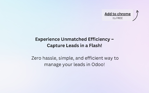Odoo CRM :: This extension allows you to directly create leads in any Odoo instance. Please note that this is the beta version.