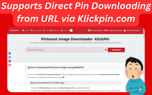 Pinterest Video Downloader - KlickPin :: Download Videos, Images, and GIFs from Pinterest using Klickpin.com with a single click. Ease of access and a time saver!