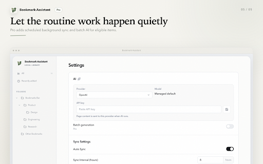 Bookmark Assistant — Chrome Bookmarks & Notion Sync :: Manage Chrome bookmarks locally, sync bookmarks and Reading List to Notion, and optionally add AI summaries and tags.