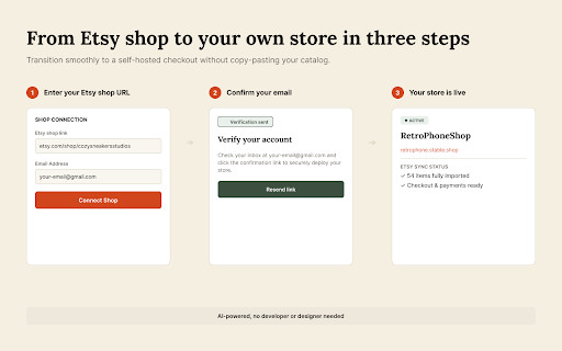 Stable Commerce — Turn your Etsy shop into your own store :: Create your own online store from your Etsy shop in minutes.
