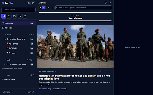 FeedSink :: Save any page to FeedSink, subscribe to its RSS feed and capture highlights.