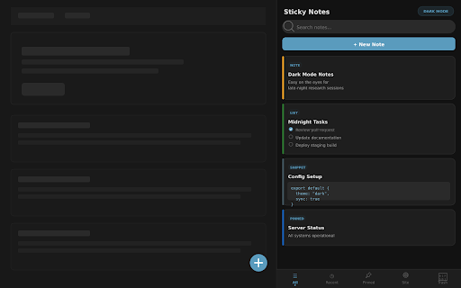 Sticky Notes Anywhere :: The ultimate tool for taking quick notes anywhere on the web, with a unified notepad sidebar.