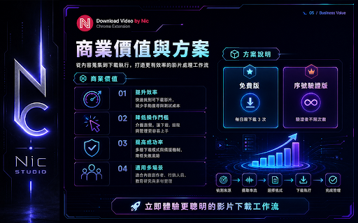 影片下載專家Download Video by Nic 最好用最直覺的網路影片下載工具.高速下載影片專家 :: 最好用最直覺的網路影片下載工具!高速下載影片專家,視覺化聰明下載想要的影片,支援 HLS 直播擷取並持續進化中。