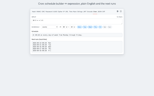 Hasher :: Developer's toolbox. Calculates MD5, SHA-1, SHA-2, IP/Subnet, URL decode, Base64 and more