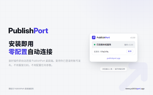 PublishPort - 多平台内容一键发布 :: 一次创作,多平台发布。把文章、图文、视频一键发到你已登录的各大内容平台,支持 AI 助手驱动,涵盖发布、数据统计与互动自动化。