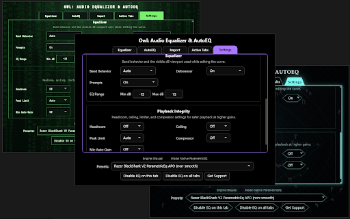 Owl: Audio Equalizer & AutoEQ :: Per-tab audio equalizer with presets and AutoEQ profile search.