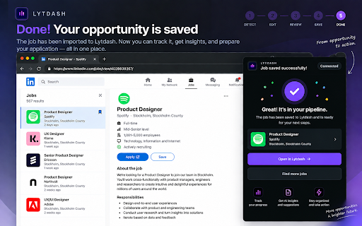 Save to Lytdash :: Review and save job postings from supported sites to Lytdash.