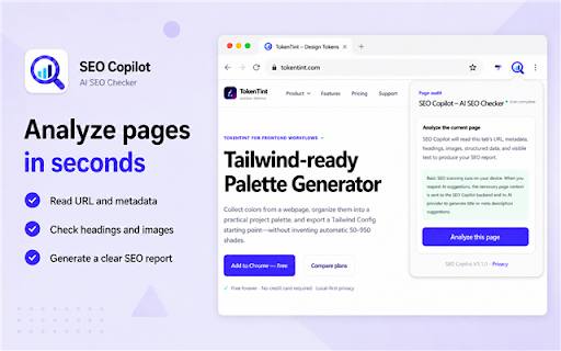 SEO Copilot – AI Title & Meta Checker :: Check page SEO before publishing, prioritize title and meta issues, generate AI suggestions, and re-scan after edits.