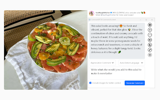 CommentGPT: AI Comment Assistant :: CommentGPT uses AI and image analysis to create context-aware comments for social media. Works on all major platforms. Free to use.