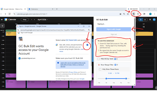Google Calendar Bulk Edit :: A Chrome extension to bulk move or bulk delete Google Calendar events. Feedback/Bug reports are welcome! Link in popup.
