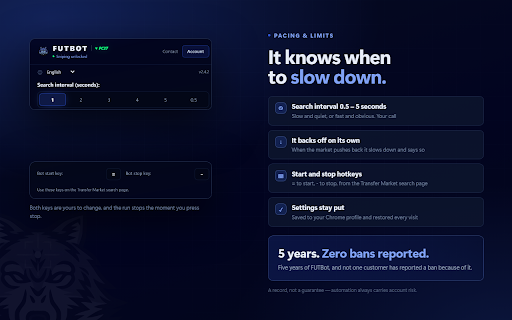 FUTBot – FC27 Sniping Bot & SBC Solver :: Snipe and trade automatically on the EA FC Ultimate Team web app, and solve Squad Building Challenges in one click.