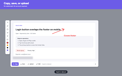 EditMyScreenshot (screenshot tool) :: Capture, annotate, and save screenshots. No watermark. Free to start, no account required.