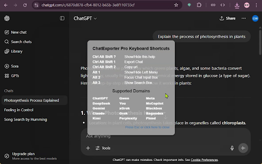 ChatExporter Pro :: Export AI chats as HTML from ChatGPT, Gemini, DeepSeek. Includes UI tools and keyboard shortcuts.