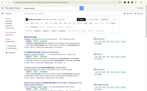 Noterva Journals :: See the venue, not just the title — ABDC, ABS/AJG, Scopus & FT50 signals in Google Scholar, with citation export.