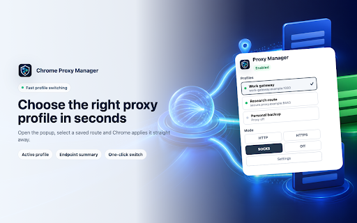 Chrome Proxy Manager :: Route Chrome traffic through HTTP, HTTPS, or SOCKS proxies.