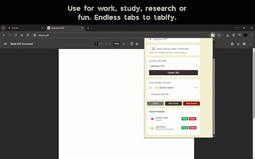 Tabify - Tab Customizer :: Rename browser tabs and change their favicons easily
