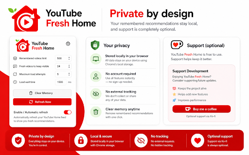 YouTube Fresh Home :: Refresh your YouTube Home feed with recommendations you have not already seen.