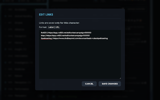 TrueSight UI for D&D Beyond :: Visual polish for D&D Beyond character sheets: modern layout, quicklinks tool and a custom cursor.