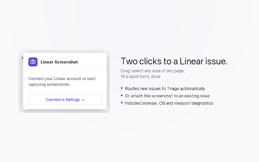 Linear Screenshot :: Capture any area of a webpage and send it to Linear as a new issue or attachment