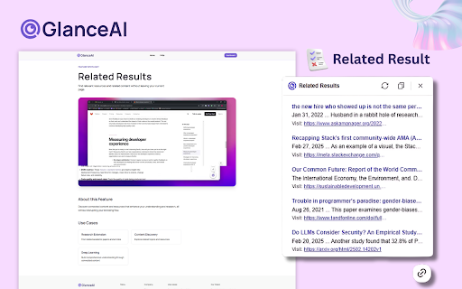 GlanceAI :: Chrome Extension for enhancing your browsing experience with AI