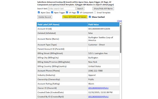 Salesforce Advanced Search & Record Details :: Salesforce Advanced Search & Record Details Plugin