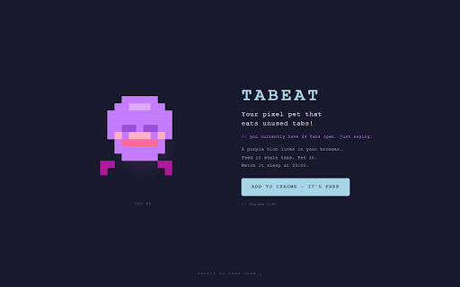 Tabeat :: Your pixel pet that eats unused tabs!