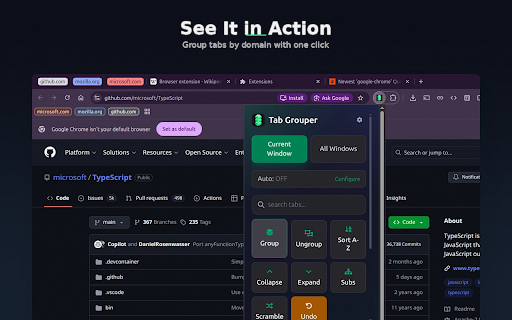 Tab Grouper :: Group tabs by domain, protect manual groups, and keep your browser tidy.