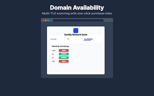 DevSly Network Tools :: Professional WHOIS, DNS intelligence, IP analytics, and multi-TLD availability checks