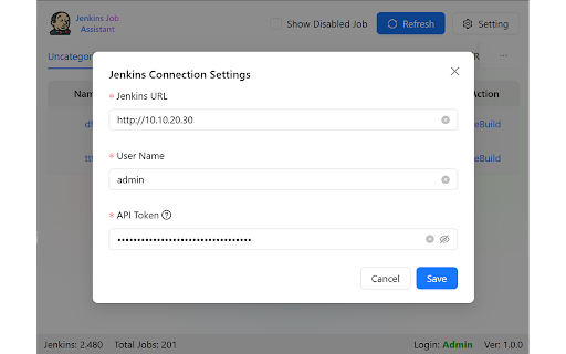 Jenkins Job Assistant :: Instantly monitor job status, track build history, and manage Jenkins builds with one click