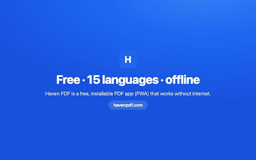 Haven PDF — Free PDF Editor & Tools (No Upload) :: Merge, split, edit, sign, OCR & convert PDFs — 100% in your browser. Right-click any PDF to open it. Files never leave your device.