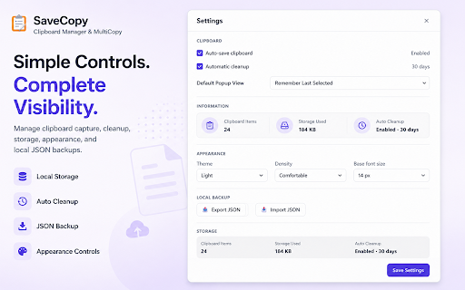 SaveCopy – Clipboard Manager & MultiCopy :: Save clipboard history, organize reusable text, and quickly copy or paste multiple snippets with categories and search.