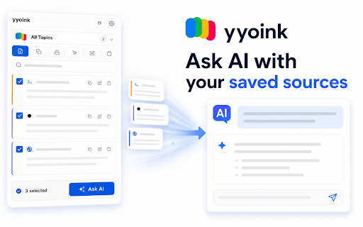 yyoink :: Save web Sources, organize them by Topic, and copy clean AI-ready Context with citations.