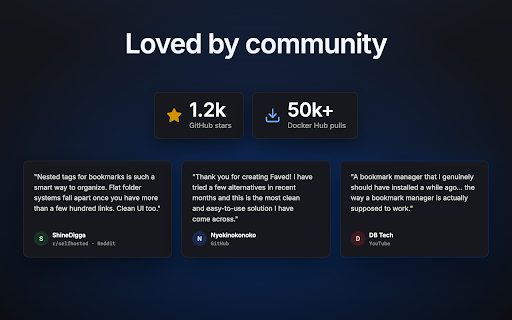 Faved — Save Bookmarks & Links :: Save links to Faved, the open-source bookmark manager. Organize with tags and sync to our secure cloud or self-hosted instance.