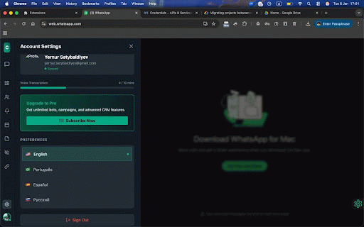 ChatFlow - CRM for WhatsApp :: Transform WhatsApp Web into a powerful CRM. Kanban boards, contact notes, scheduled messages, quick reply templates & cloud sync.