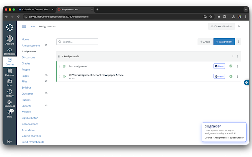 CoGrader for Canvas - AI Grader :: AI Grader for Canvas. Grade essays and assignments in seconds with AI-powered feedback. Save hours every week.