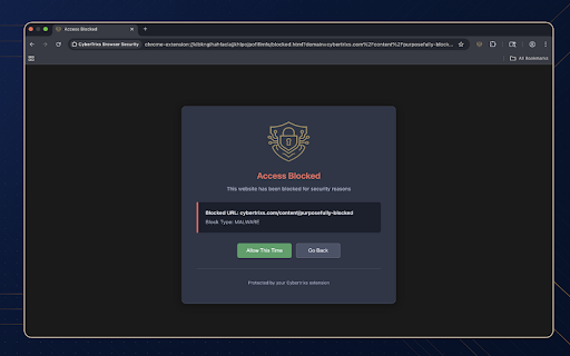 CyberTrixs Browser Security :: Holistic Cybersecurity Extension